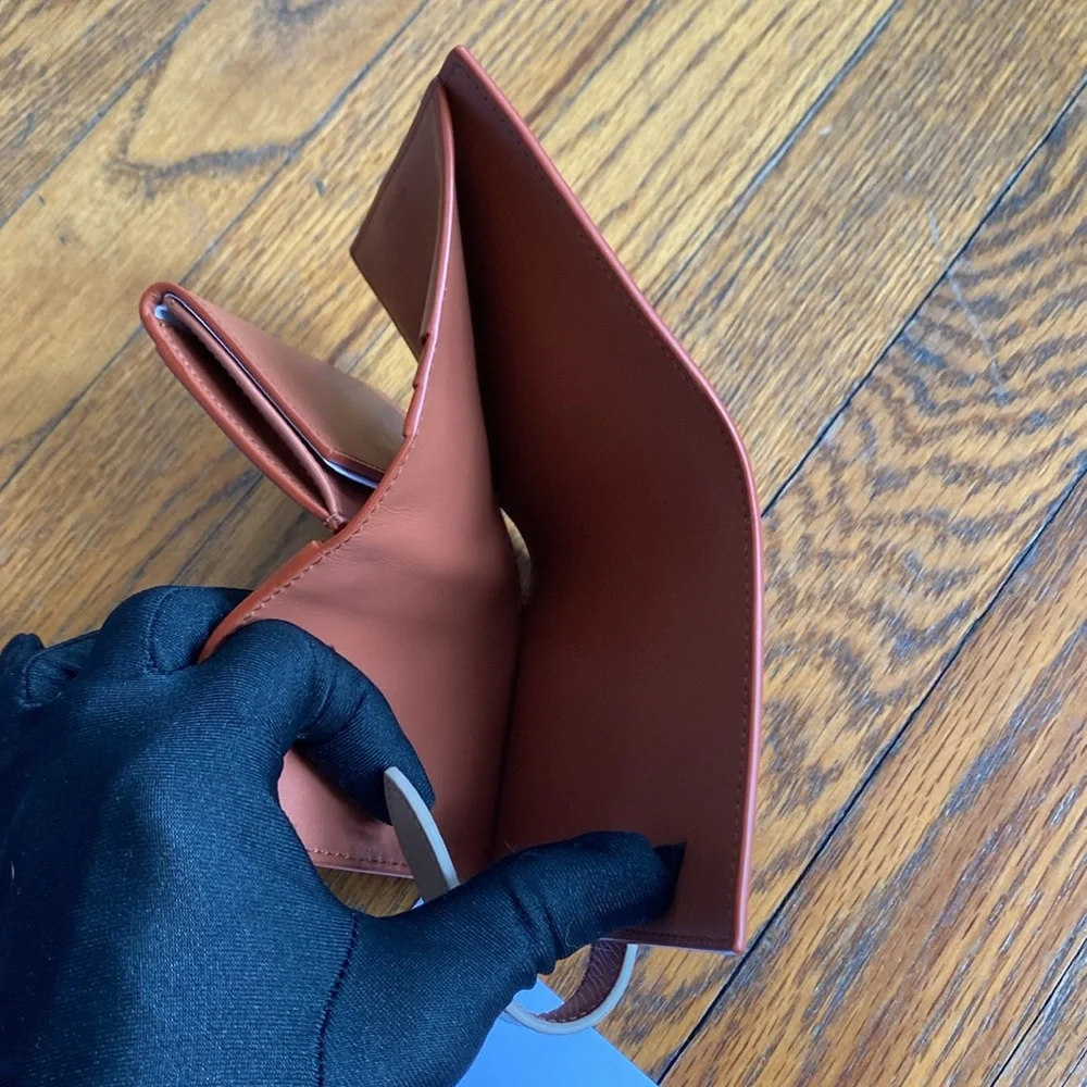 Celine Small Bicolor Strap Grained Leather Wallet